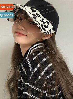 Summer Korean ins leopard print hollow top hat female polka