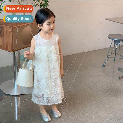 Korean girls undershirt skirt 2023 summer new childrens prin
