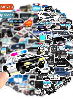 60 cartoon police car stickers childrens interest DIY handbo