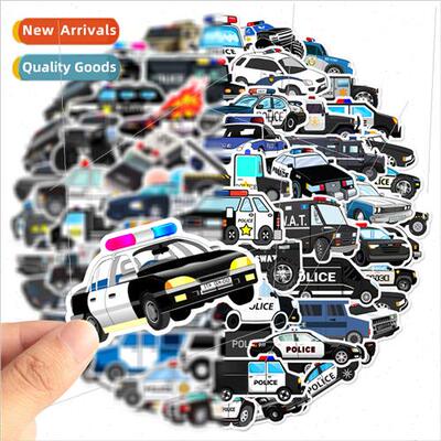 60 cartoon police car stickers childrens interest DIY handbo