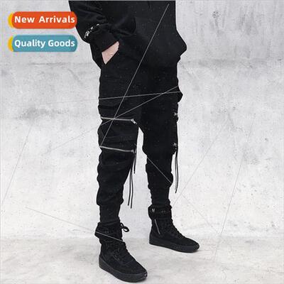 The national work pants men zipper decorative belt nd drawst