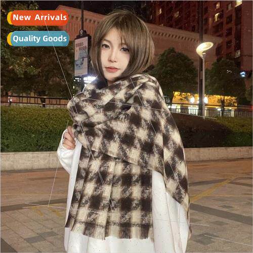 New Korean  of the large bird check short whiskers woven imi