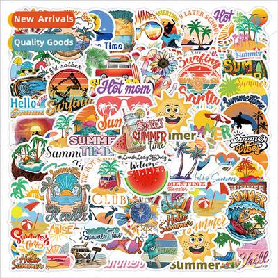 50 -repeating small fresh summer landscape stickers suitcase