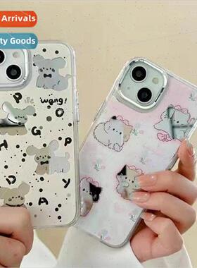 Cute splash ink dog cat lens 适用 apple 14promax phone case