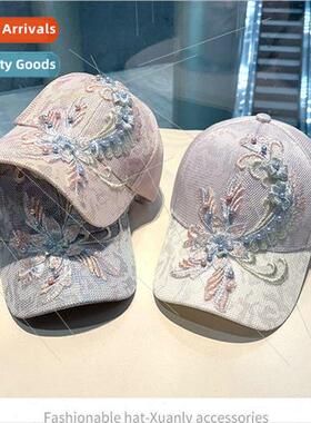 New Korean ins sweet ladies flowers baseball cap spring and