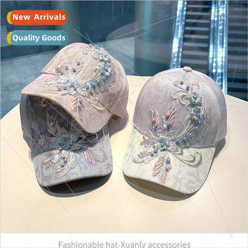 New Korean ins sweet ladies flowers baseball cap spring and