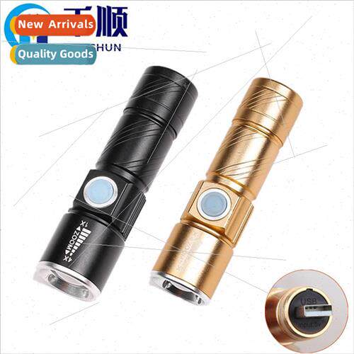 Mini led aluminum flashlight stch zoom strong light flashlig