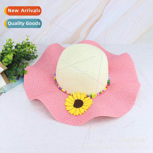 22 new summer ladies large brimmed straw hat wave sun hat ro