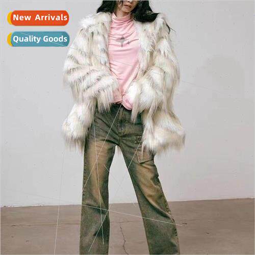 2023 Autumn and winter new retro loose mixed color long hair
