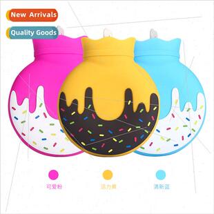 Creative refillable hot water silicone hand warmer bag donut