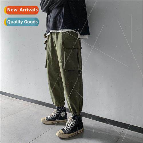 Hong Kong  workwear drawstring pants male straight loose leg