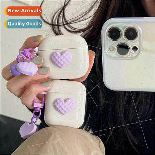 适用 AirPods Pro3 generation purple ins love protective case
