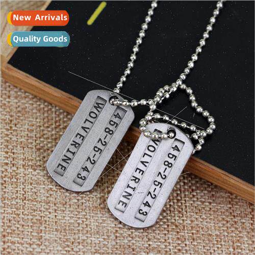 Fashion Creative Retro Dog Tag Pendant Necklace Collarbone C