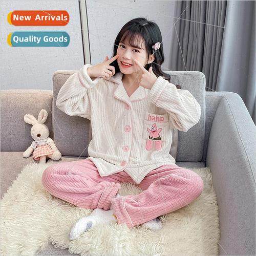 Childrens pajamas fall and winter middle-children girls wint