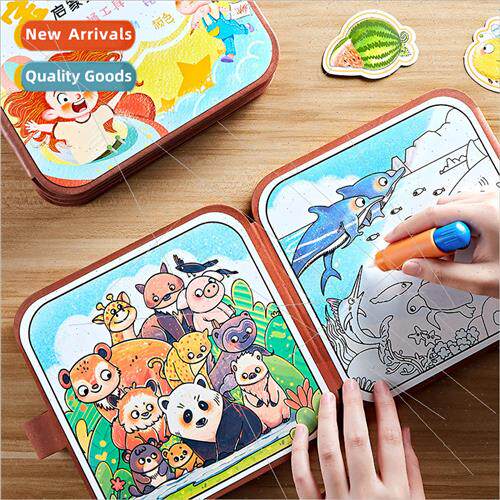 Childrens magical water painting book DIY puzzle coloring bo