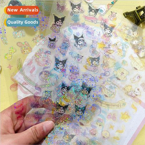 Large cartoon cute pvc laser stickers flash DIY photo photo