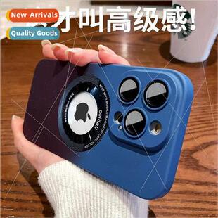 适用 iPhone 14ProMax case gradient magnetic leakage label ap
