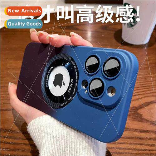 适用 iPhone 14ProMax case gradient magnetic leakage label ap