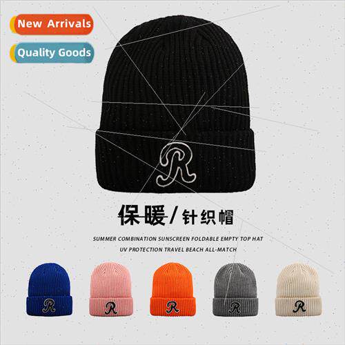 ins knit cap female winter casual simple black hundred match