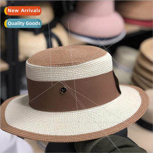 INS flat top womens straw hat fashion Korean  of the sunscre