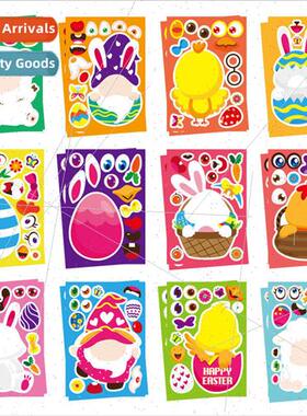 Easter Bunny Egg Dwarf Kids Puzzle Fun Stickers Kids Easter