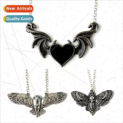Jewelry love owl moth wings pendant exaggerated niche retro