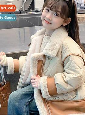 Girls padded jacket winter 2023 new childrens clothing littl