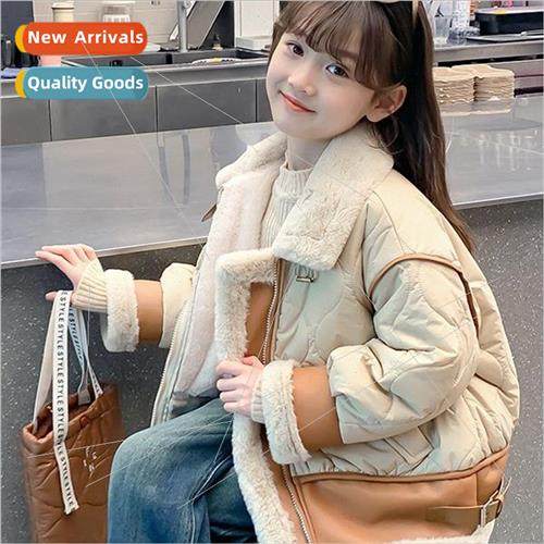 Girls padded jacket winter 2023 new childrens clothing littl
