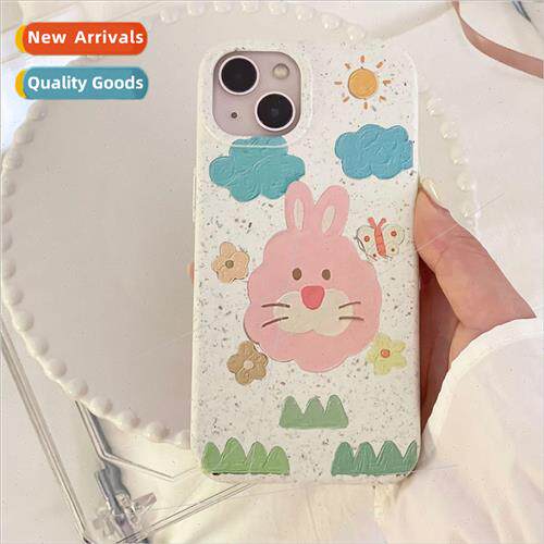 INS Cute Cloud Pink Bunny 适用 Apple 13/14ProMax Biodegradab