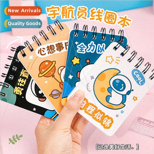 Cartoon astronaut A7 upturn coil notebook student mini pocke