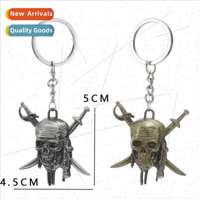 Pirates of the Caribbean Captain Jack Skull Keychain Pendant