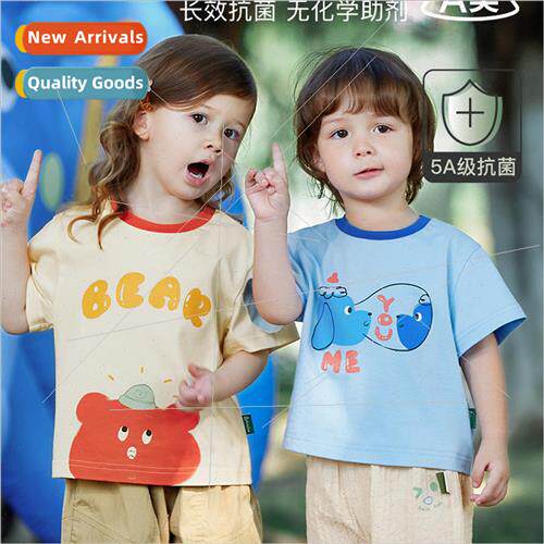 2023 Summer new childrens T-shirt casual versatile printed T