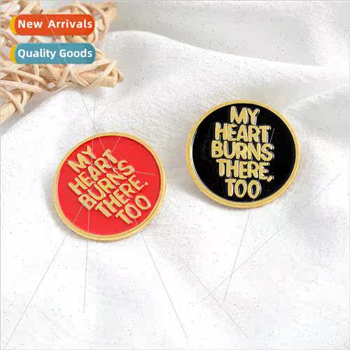 Creative letters round enamel alloy brooch personalized vari