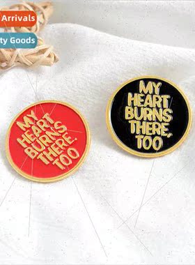 Creative letters round enamel alloy brooch personalized vari