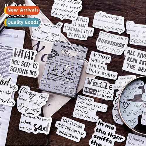 Boxed Stickers English Newspaper Creative Handbook Album Dia