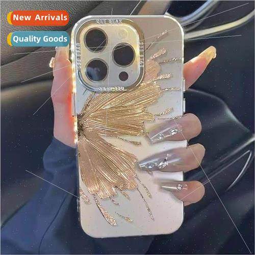 Premium sense INS metal butterfly 适用 iPhone 15 case 13ProM