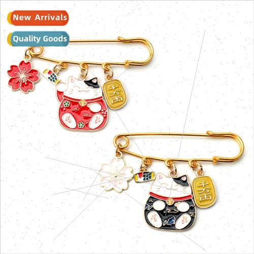 Japanese cute cat beckoning cat cherry blossom koi cartoon o