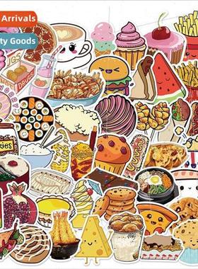 50 food dessert fries graffiti stickers car luggage tablet c