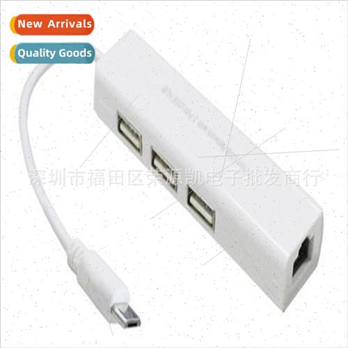 Micro USB to LAN RJ45 Adapter with 3 Port Micro USB TO3USB+L