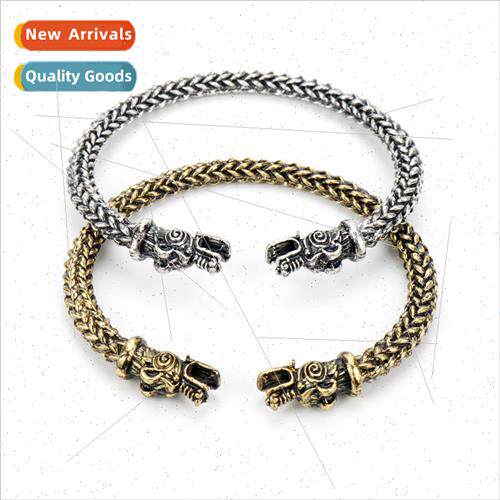 Scandinavian pirate dragon solid copper sleeve bracelet Scan