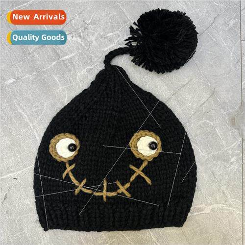 Japanese cute quirky ball wool cap childrens fall and winter