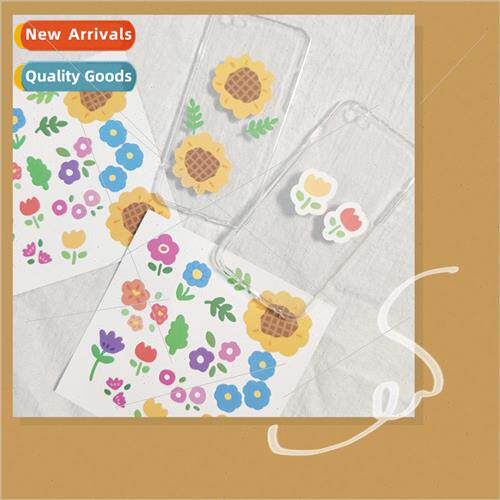 Korea single sunflower colorful flowers graffiti cartoon cut