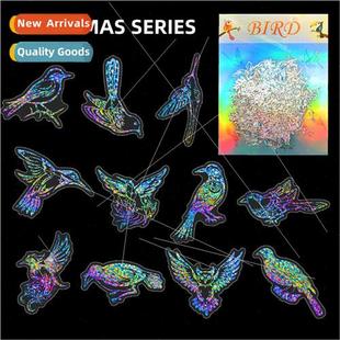 Birds Series temuINS pcs Kids Stickers Flying Laser lver