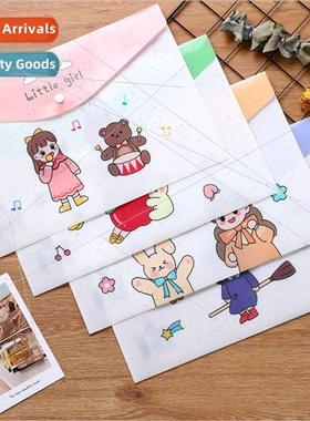 a4 cartoon file bag transparent plastic female cute simple g