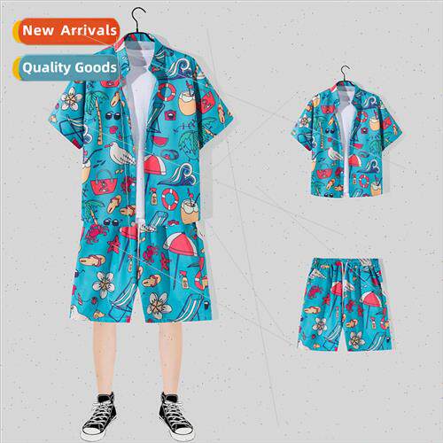 Hong Kong  casual quick-dry beach suit large size short-slee