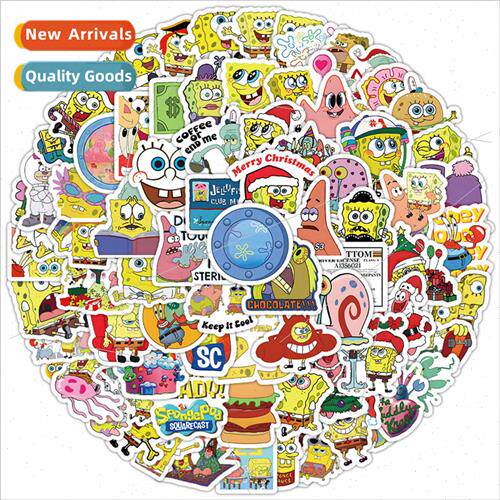 100 cartoon spongebob stickers cell phone case luggage scoot