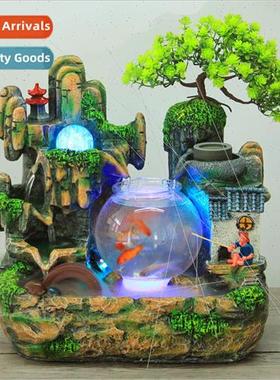 Landscape fish tank wigwam flowing fountain ornaments feng s