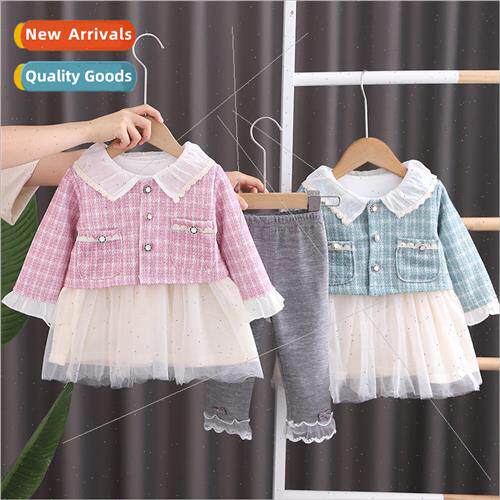 Girls suit spring and fall 2023 new 适用eign  childrens clot