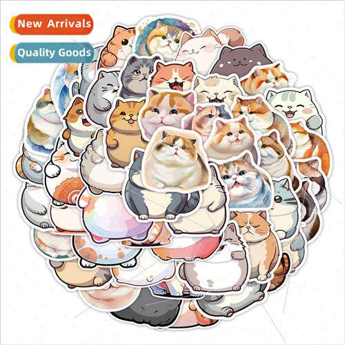 50 pcs of cute fat cat graffiti stickers car phone luggage d