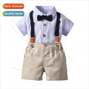 childrens suit sleeved stri short the boys Korean summer